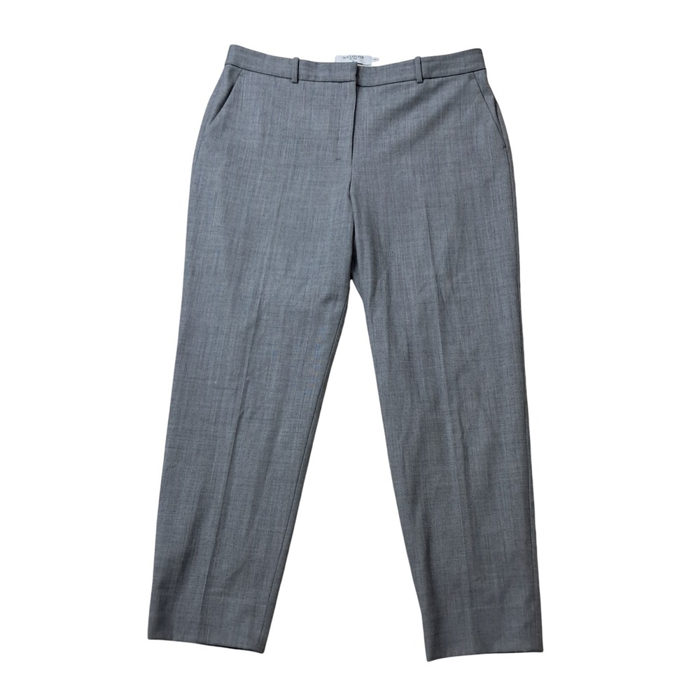 M.M. LaFleur Dress Pants Womens 14 Gray Virgin Wool Blend Tapered Career Work